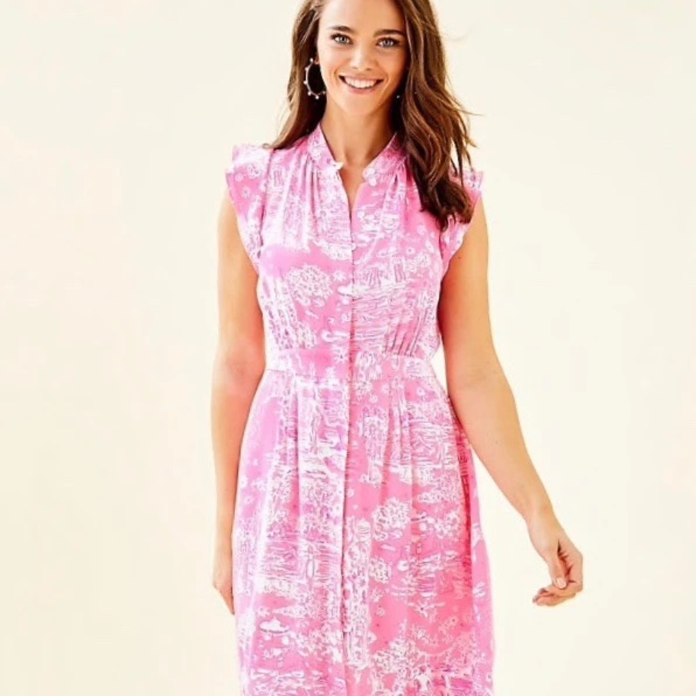 NWT Lilly Pulitzer Palm Beach Silk Midi Dress